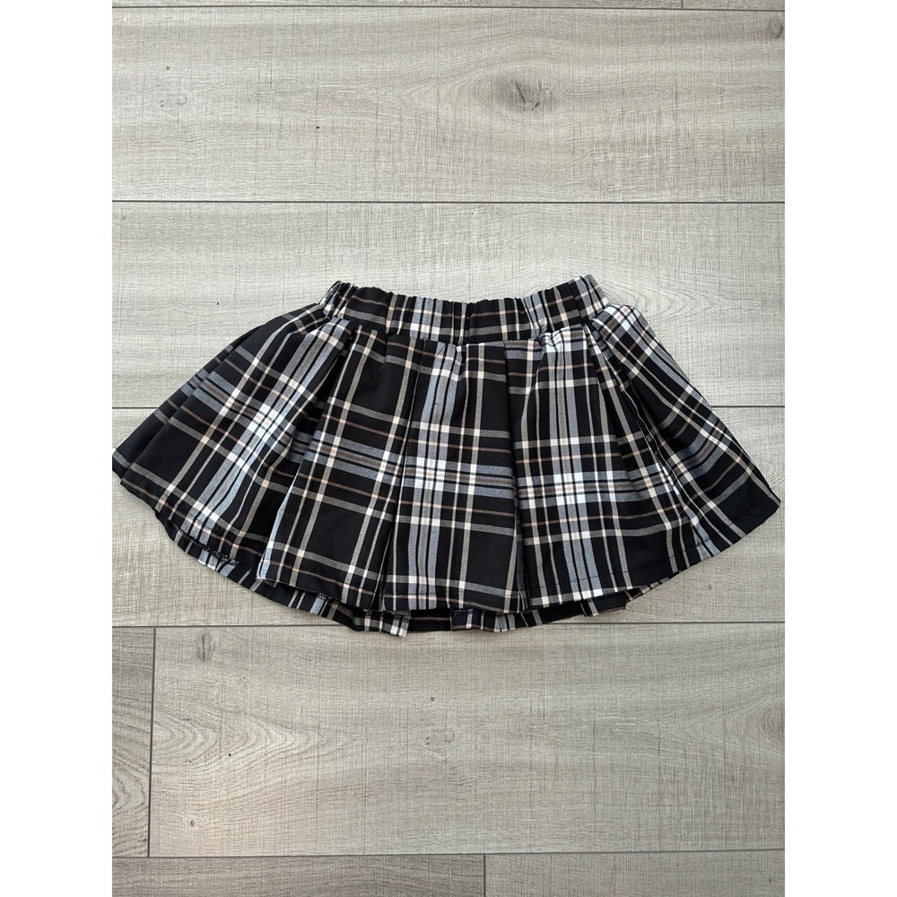 Y2K Plaid Pleated Mini Skorts Schoolgirl Preppy Aesthetic Tennis Skirt Size L